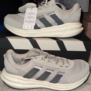 Adidas Gray and Cream Running Shoes